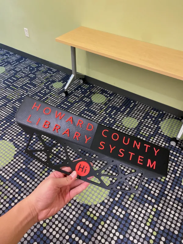 Aug 2: the printed back plate with the red letters pressed in