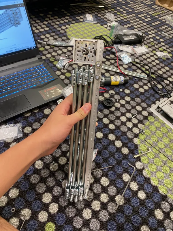 Jul 30: the four-stage slide assembled after the belt conversion