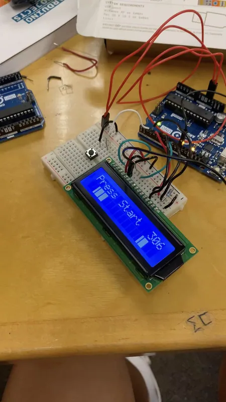 The first, smaller board: "Press Start"