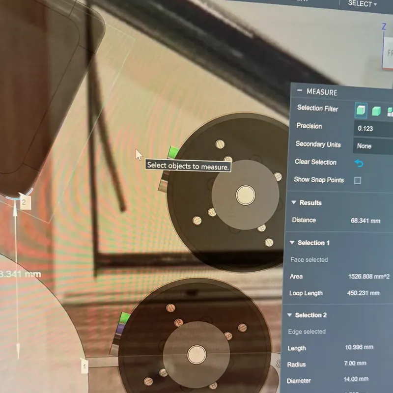 Laying out and measuring over a photo of the bike in Fusion 360