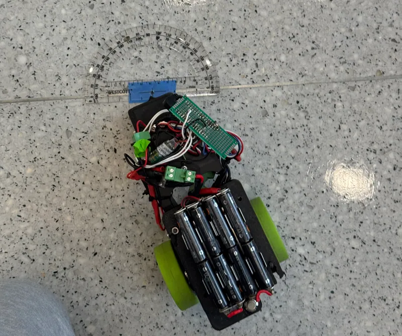 Lining version 1 up with a protractor at the start, January 17