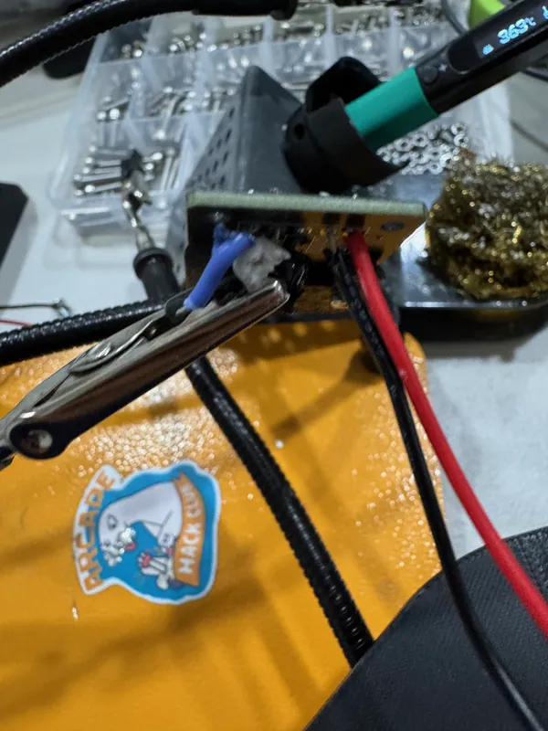 Soldering the power leads