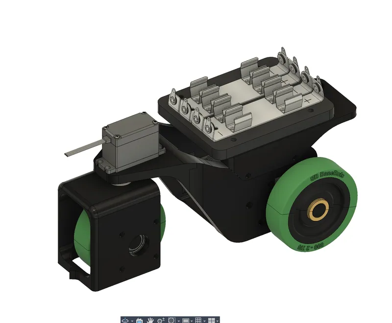 Version 1 in my CAD, with the battery holders on top