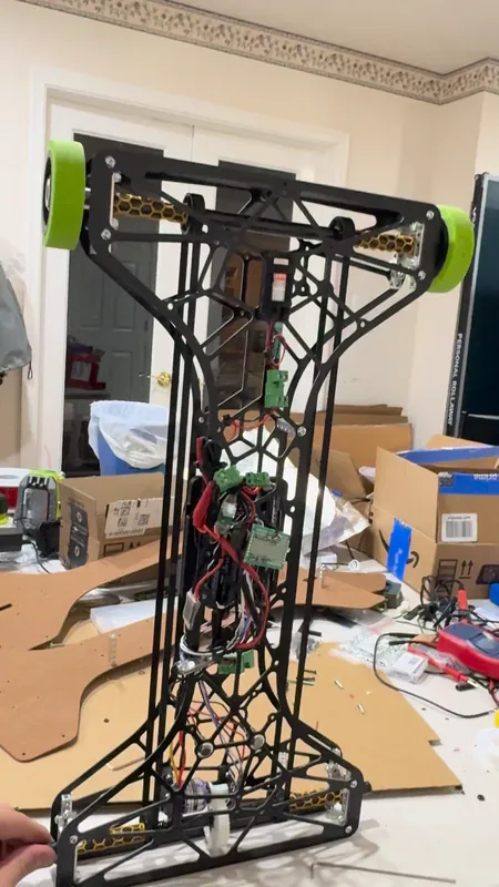 The finished chassis, stood on end