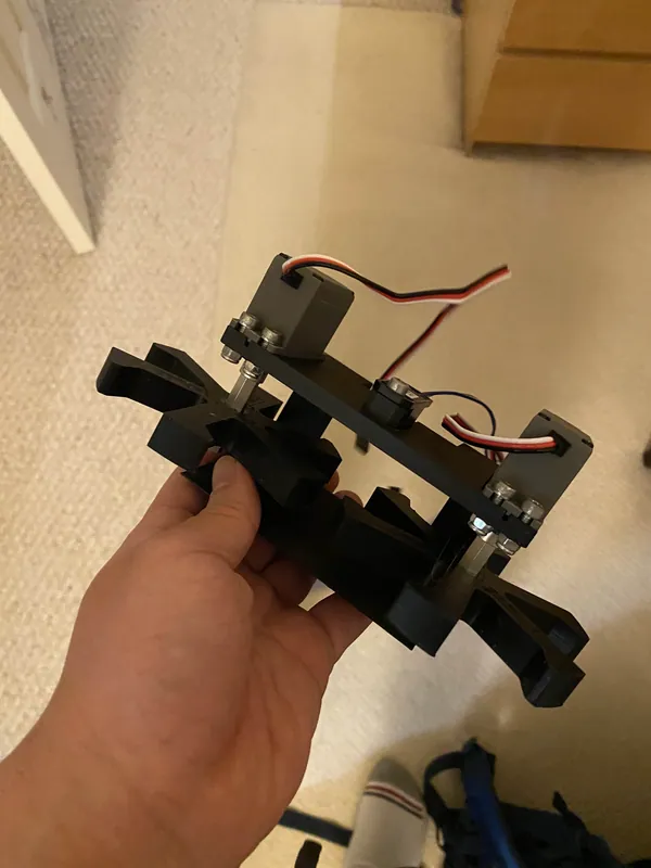 Version 1 printed, with two servos wired in