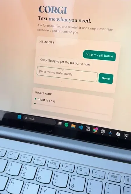 Our web app right after the request: "Okay. Going to get the pill bottle now."