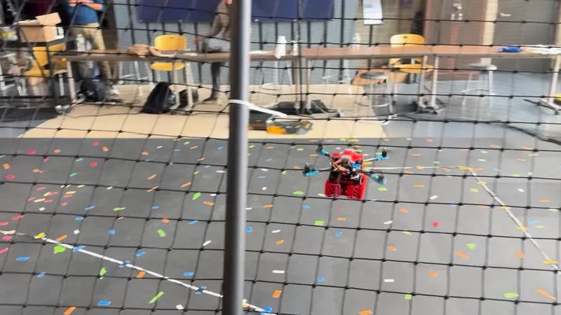Carrying the rover across the flight cage