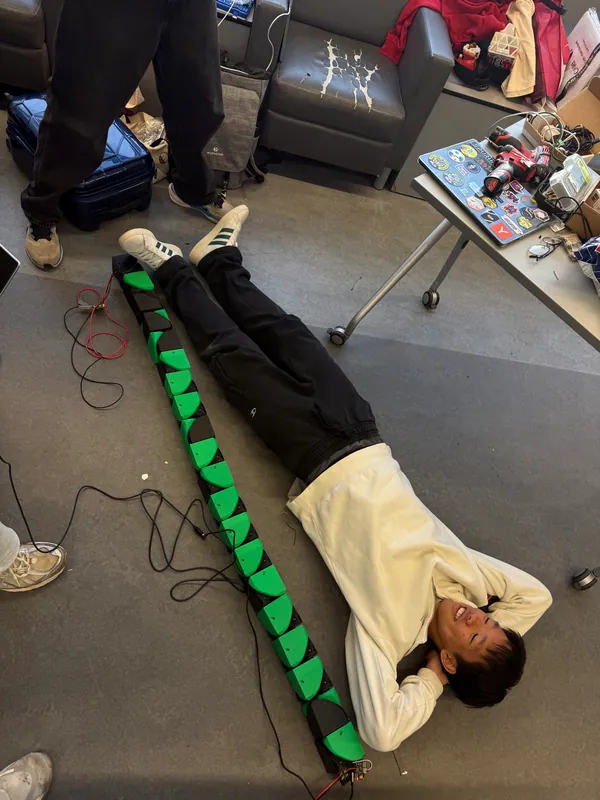 The chain next to one of us, for scale