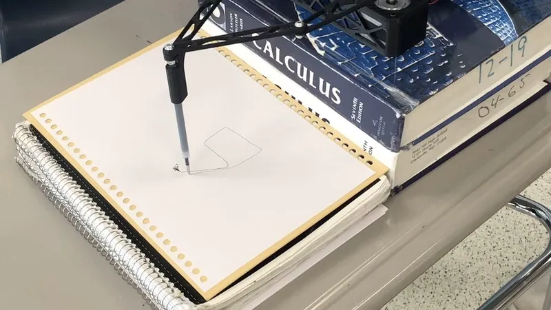 The square after a run: the edges are not straight, and a line trails off one corner