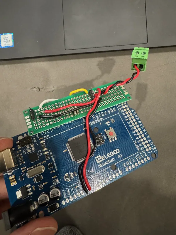 The Arduino Mega and my soldered perfboard shield, Dec 29