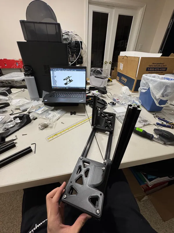 The base rails with a printed lattice foot plate